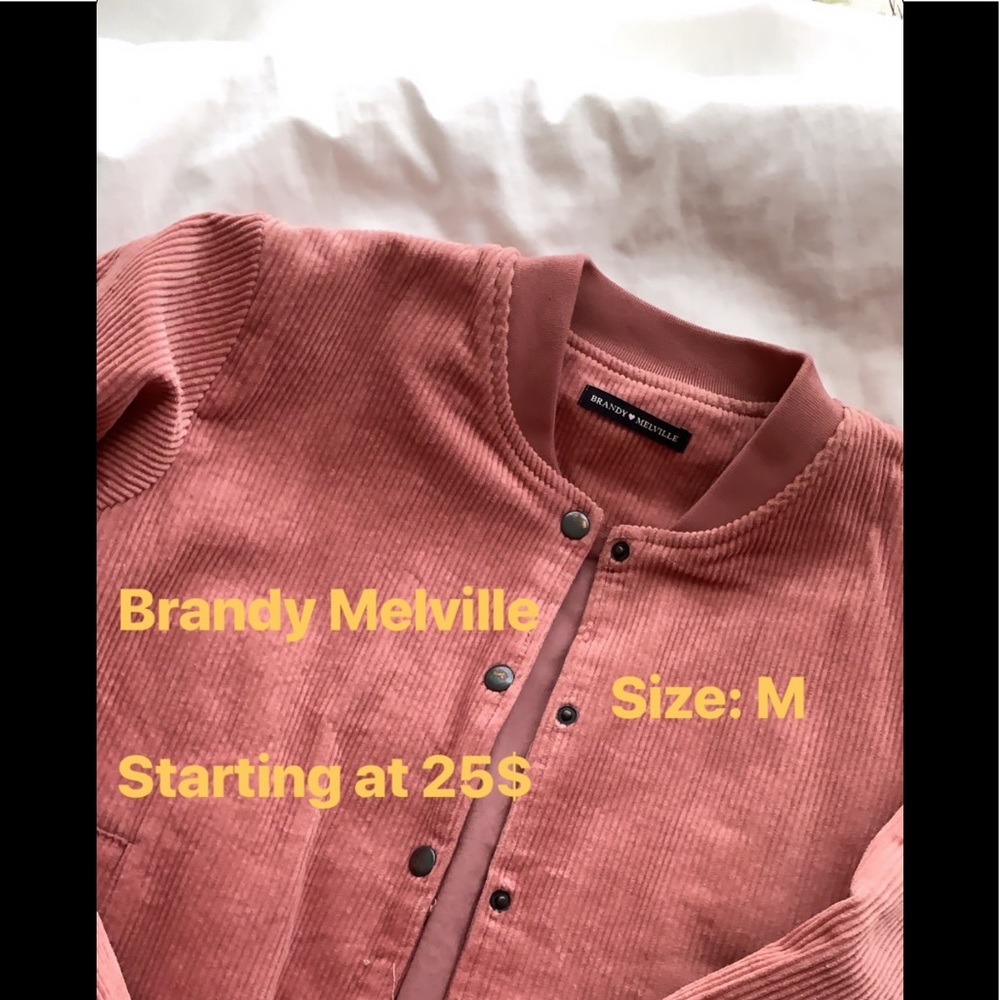 Brandy Melville pink corduroy jacket